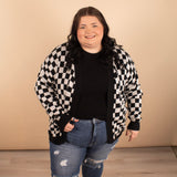 Jasmine Black Checker Cardigan