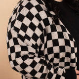 Jasmine Black Checker Cardigan