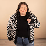 Jasmine Black Checker Cardigan