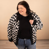 Jasmine Black Checker Cardigan