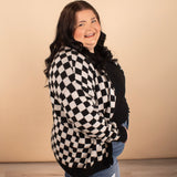 Jasmine Black Checker Cardigan