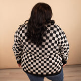 Jasmine Black Checker Cardigan