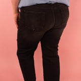 Judy Blue Black Button Fly Raw Hem Crop Jeans