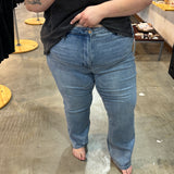 Judy Blue HW Tummy Control Contrast Wash Straight Jean