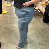 Judy Blue HW Tummy Control Contrast Wash Straight Jean