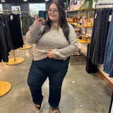 Judy Blue Petite Tummy Control Dark Wash MR Straight Leg Jeans