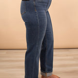 Judy Blue Seam Detail Cuffed Straight Jean