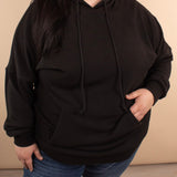 Kacey Ribbed Hoodie in Black