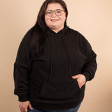 Kacey Ribbed Hoodie in Black