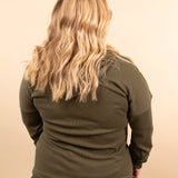 Kacey Ribbed Hoodie in Olive