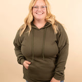 Kacey Ribbed Hoodie in Olive
