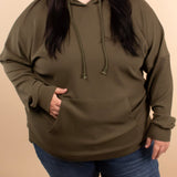 Kacey Ribbed Hoodie in Olive