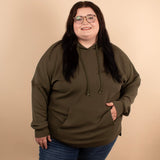 Kacey Ribbed Hoodie in Olive