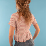 Kate Stripe Smocked Top