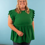 Kelly Green Baby Doll Top