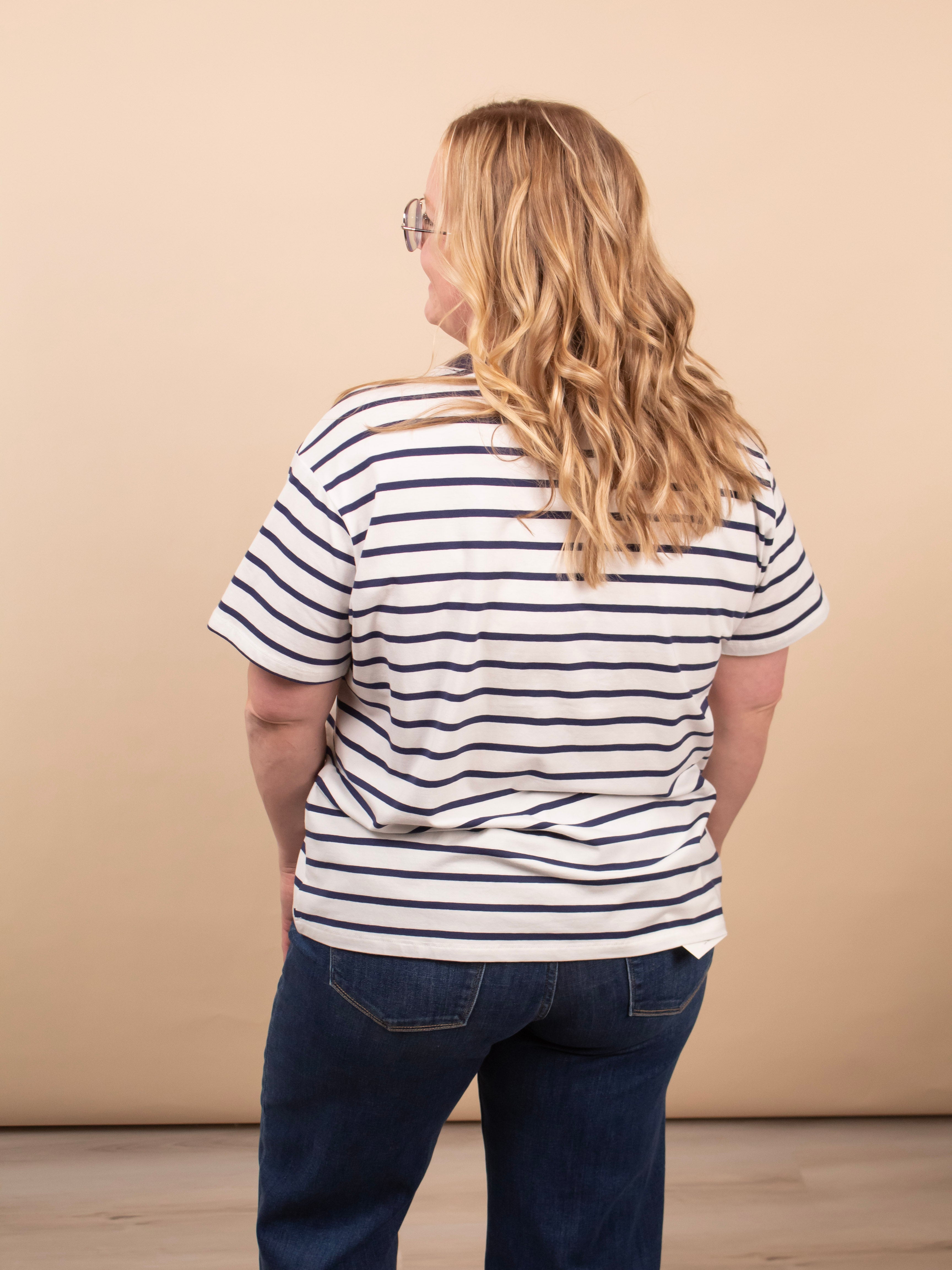 Lakeside Stripe Tee - Navy - K & Company