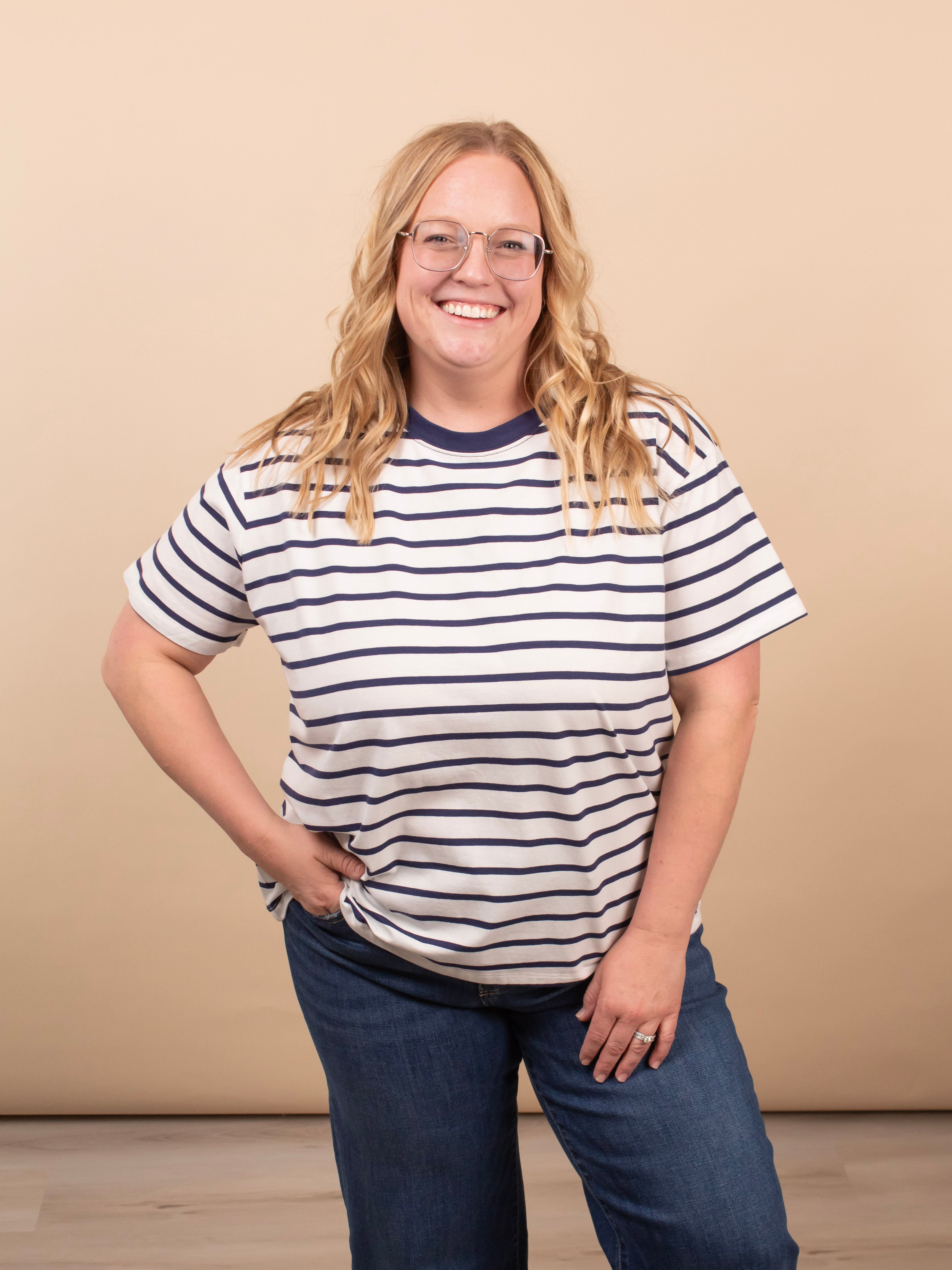 Lakeside Stripe Tee - Navy - K & Company