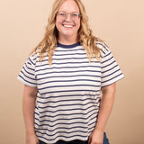 Lakeside Stripe Tee - Navy - K & Company