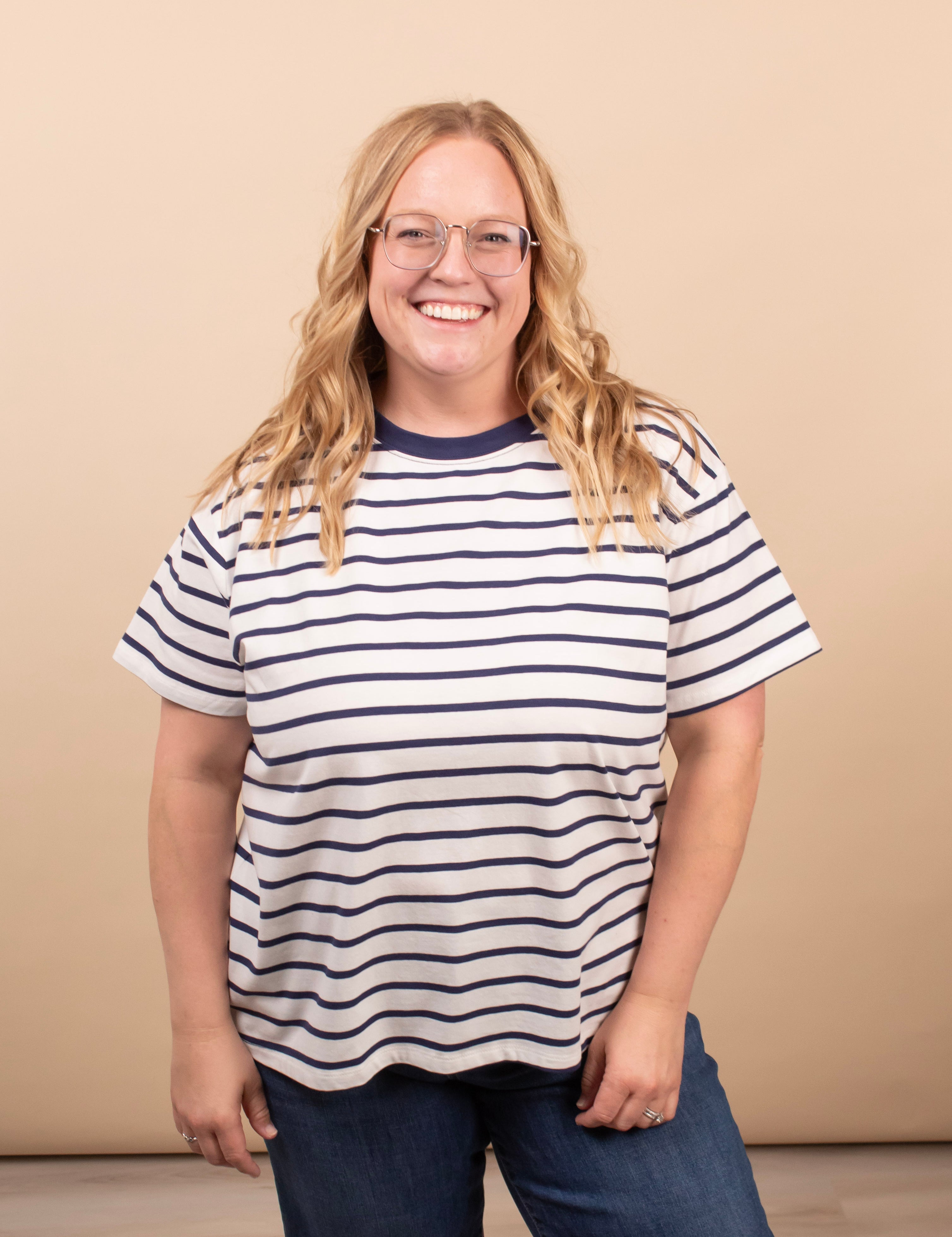Lakeside Stripe Tee - Navy - K & Company