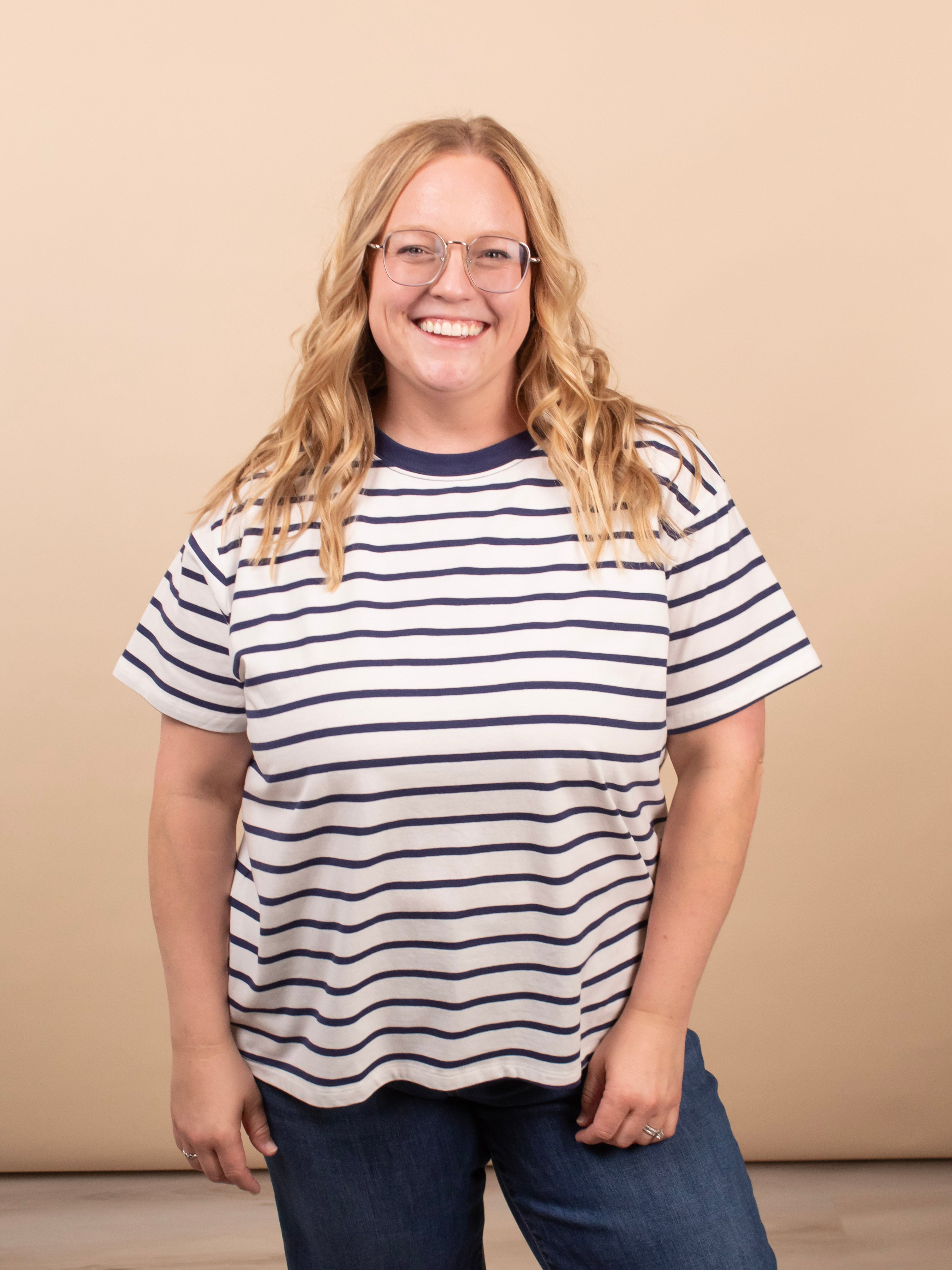 Lakeside Stripe Tee - Navy - K & Company
