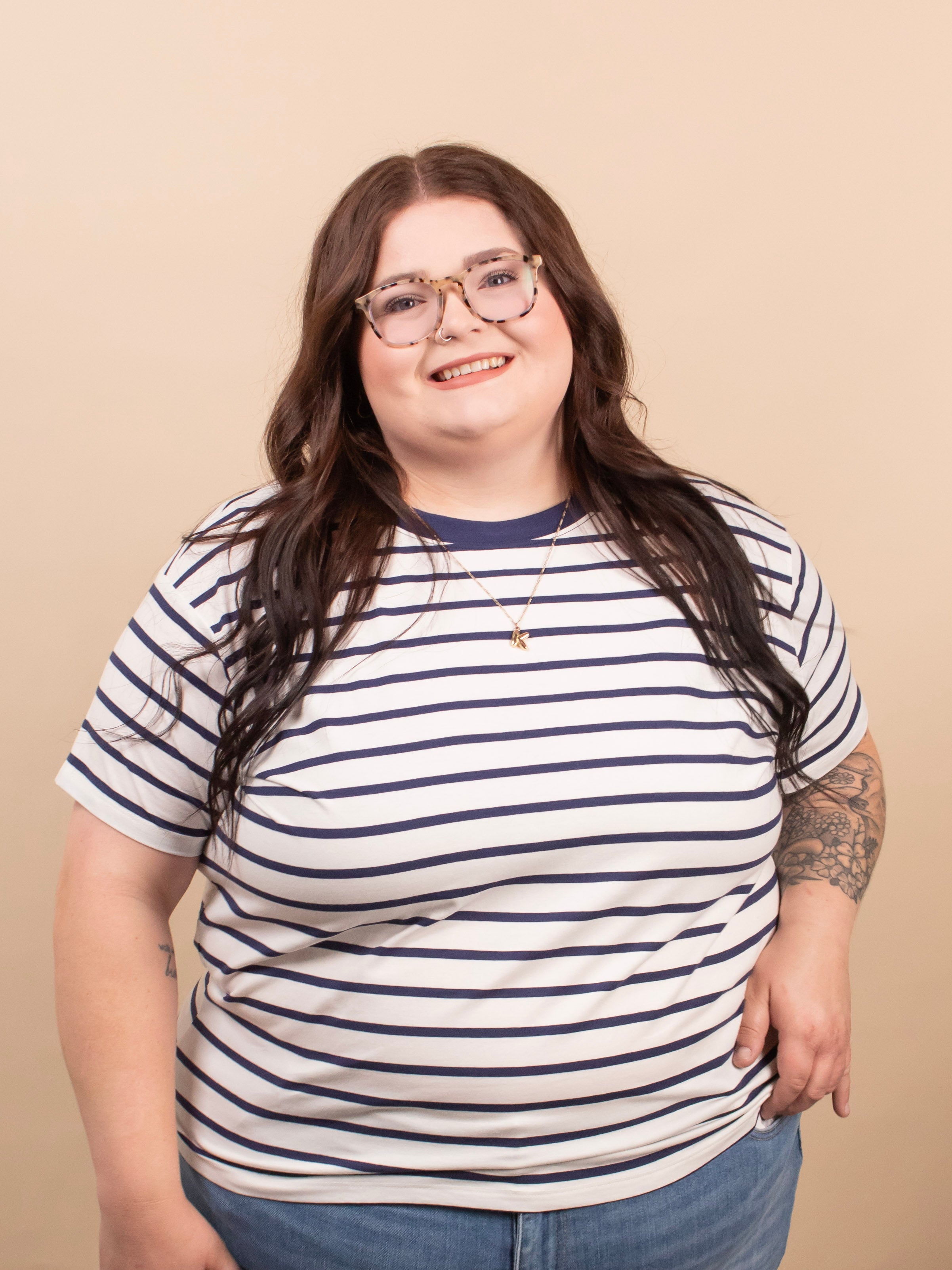 Lakeside Stripe Tee - Navy - K & Company