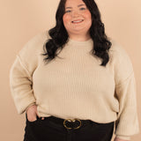 Laurel Oversized Knit Sweater in Cream