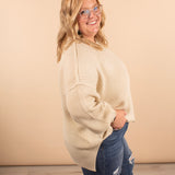Laurel Oversized Knit Sweater in Cream