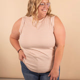 Layered in Love Ribbed Stripe Tank in Beige