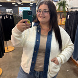 Lennon Denim Contrast Button Up Cardigan