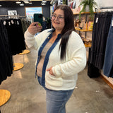 Lennon Denim Contrast Button Up Cardigan
