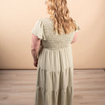 Lila Flutter Sleeve Midi Dress in Sage - K & Company
