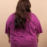 Living in Comfort Oversized Mineral Wash Tee - Berry - K & Company