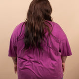 Living in Comfort Oversized Mineral Wash Tee - Berry - K & Company