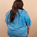 Living in Comfort Oversized Mineral Wash Tee - Sky Blue - K & Company