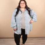 Longline Oversized Chambray Button Up - K & Company