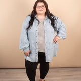 Longline Oversized Chambray Button Up - K & Company