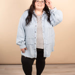 Longline Oversized Chambray Button Up - K & Company