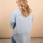 Longline Oversized Chambray Button Up - K & Company