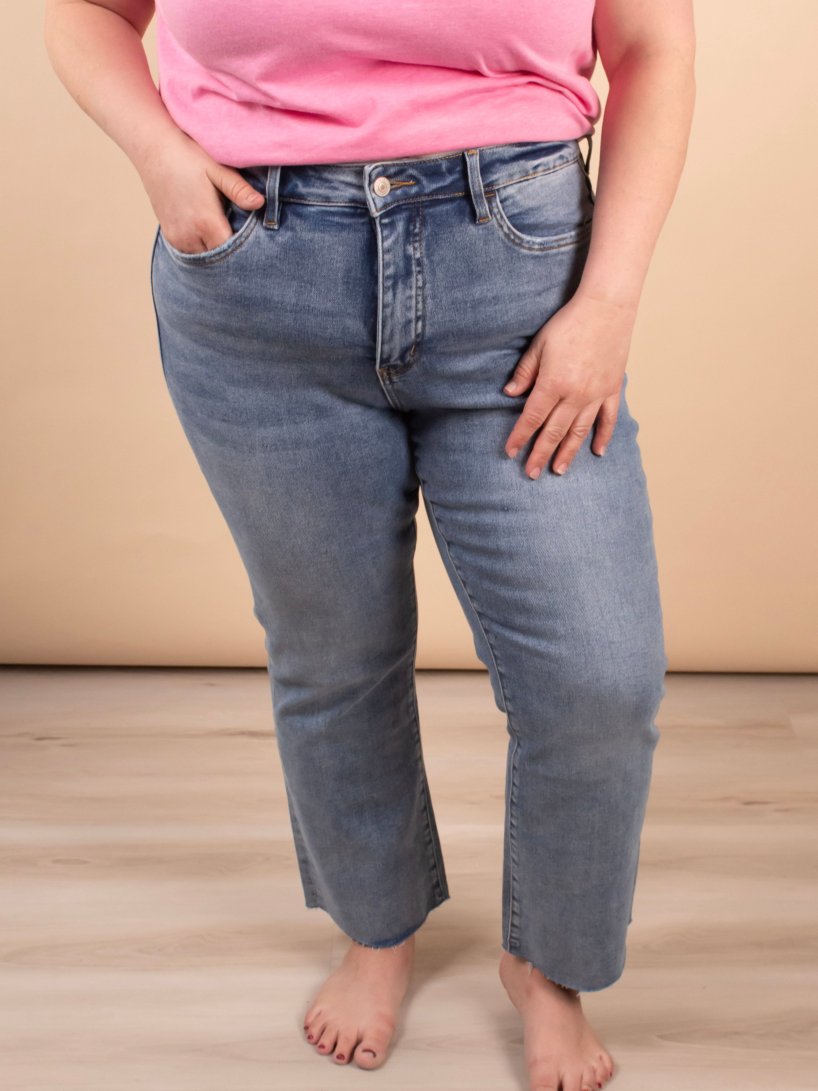 High Rise Kick High Rise Kick Flare Jeans by Lovervet (Sizes 0–24) | K & Company