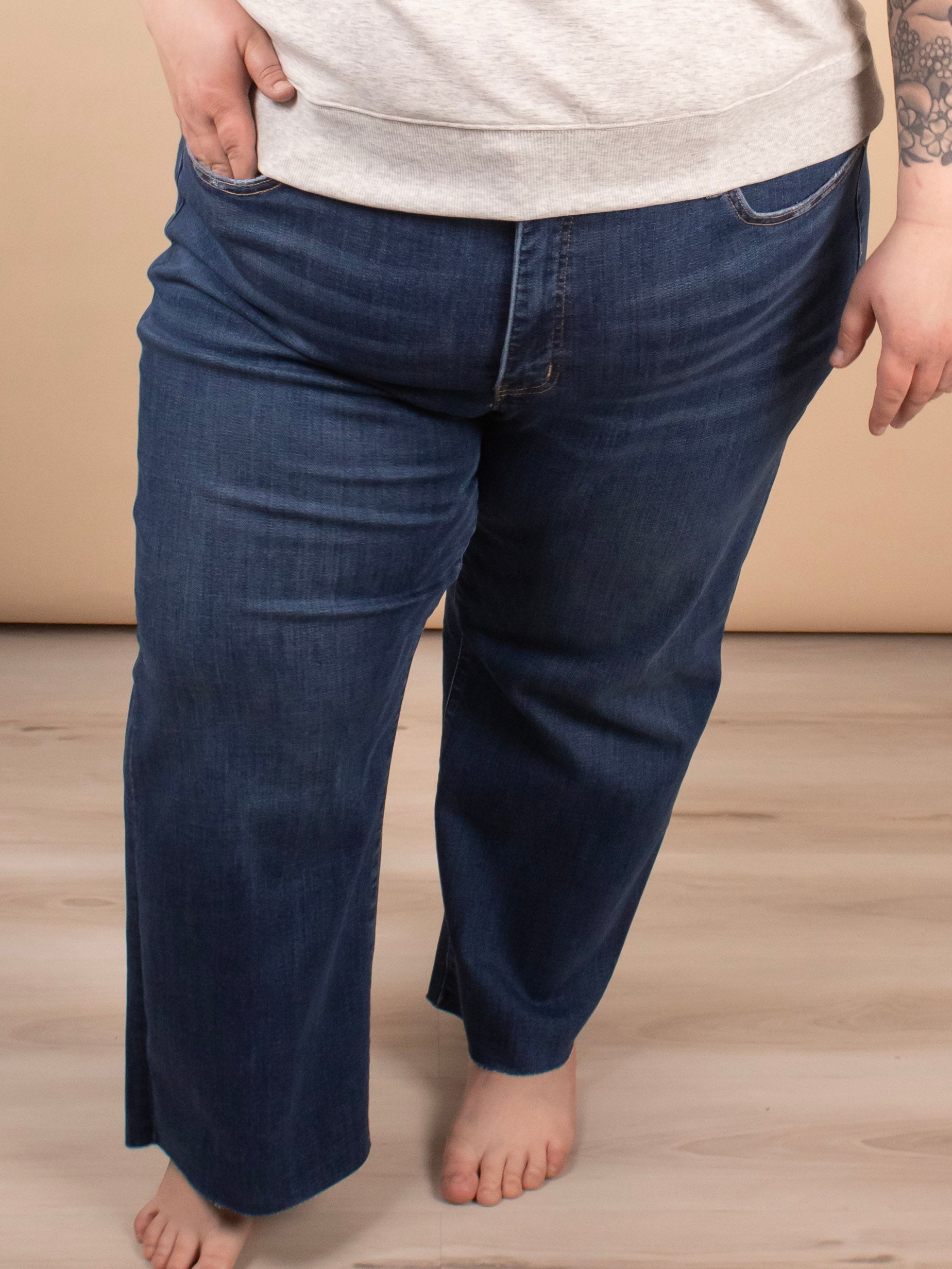Lovervet by Vervet | Mid Rise Dark Wash Wide Leg Jeans - K & Company