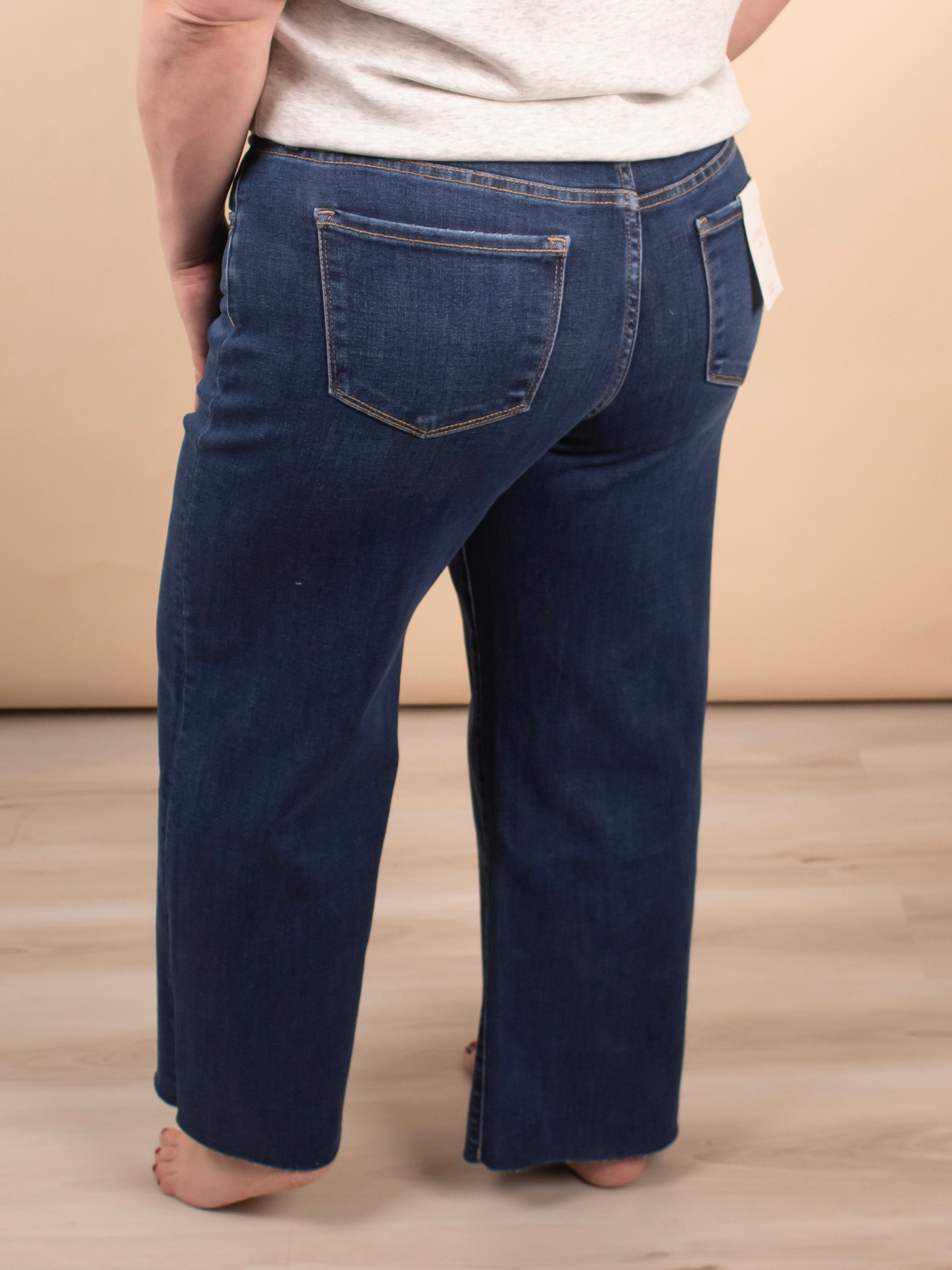 Lovervet by Vervet | Mid Rise Dark Wash Wide Leg Jeans - K & Company