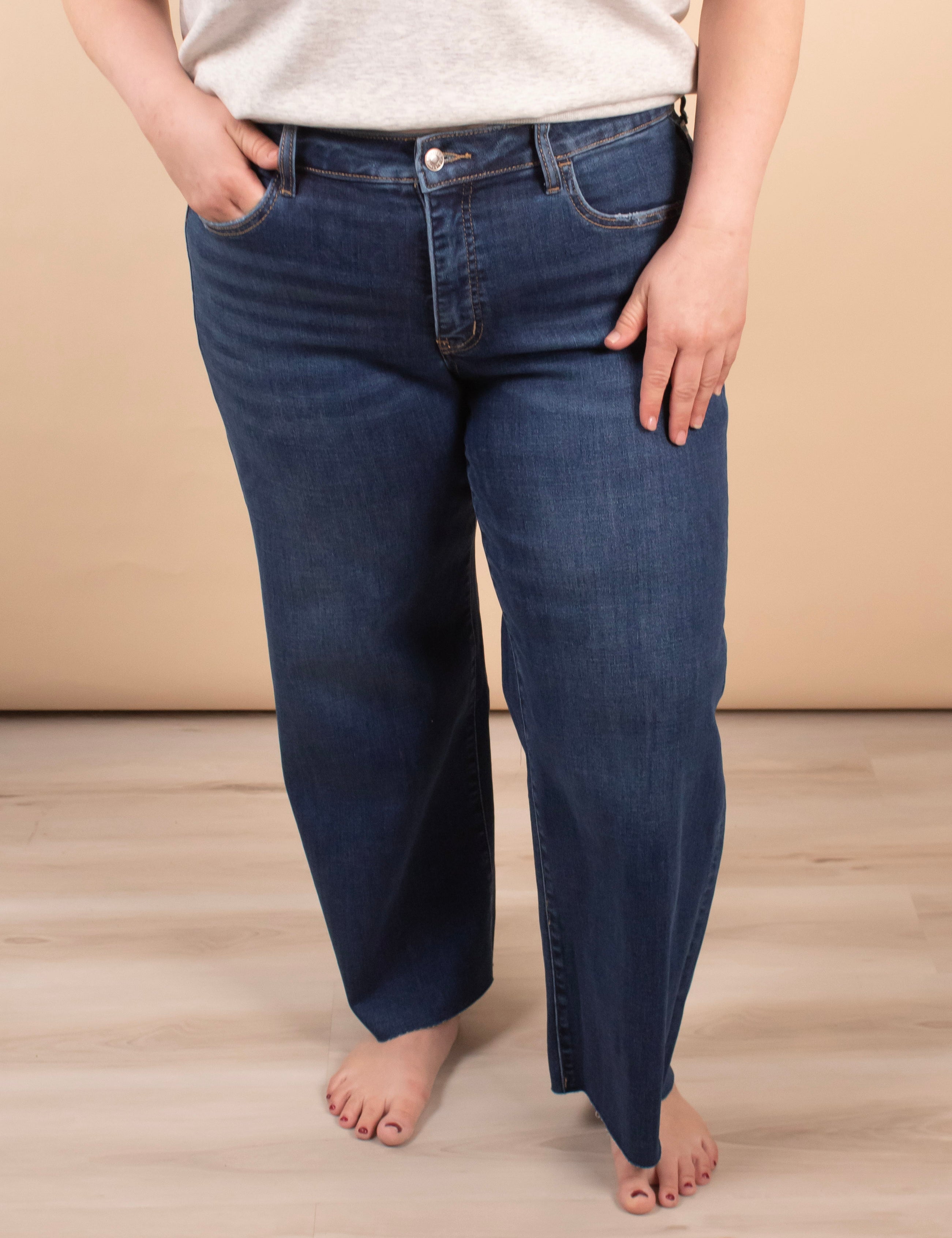 Lovervet by Vervet | Mid Rise Dark Wash Wide Leg Jeans - K & Company