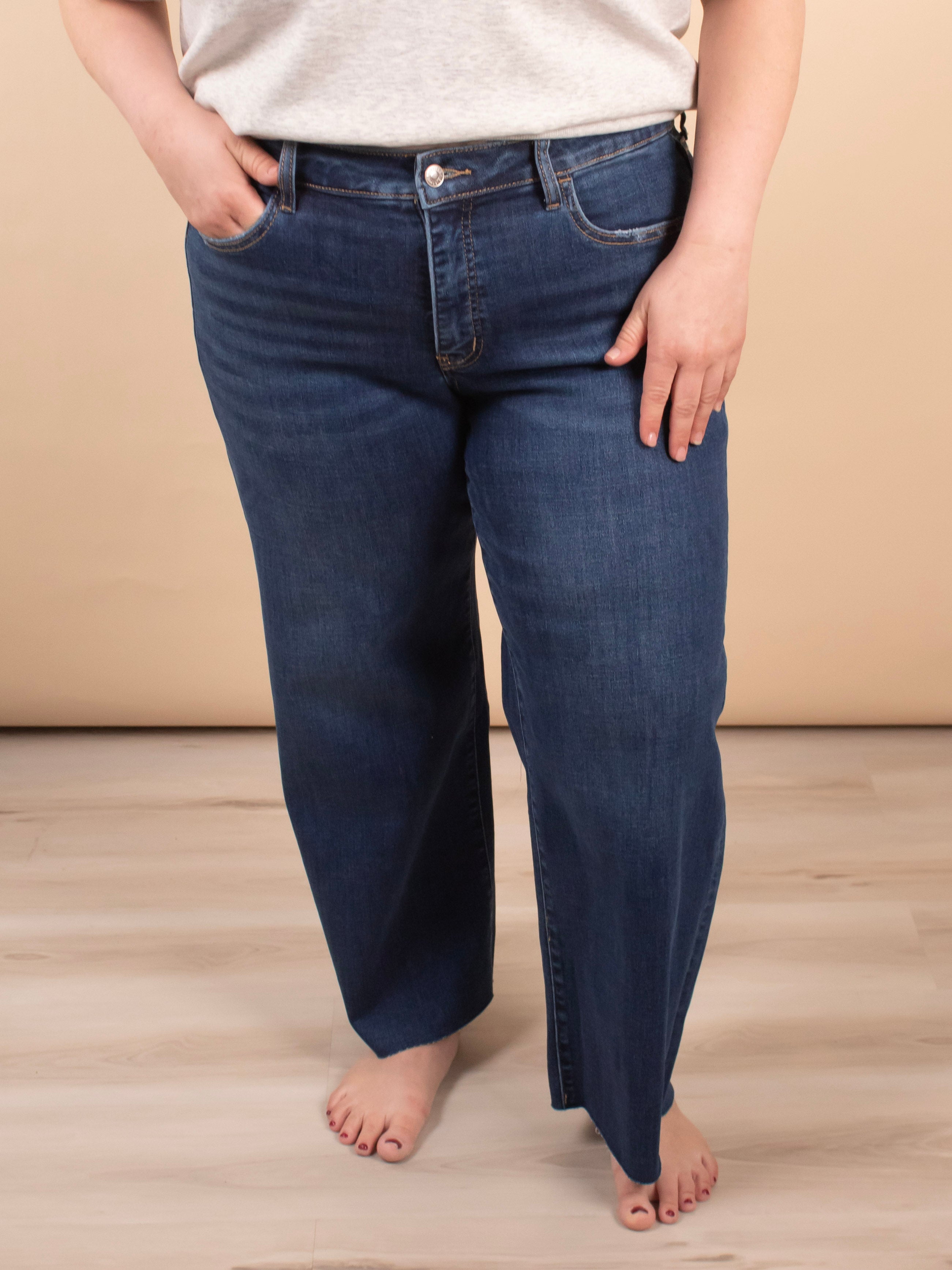 Lovervet by Vervet | Mid Rise Dark Wash Wide Leg Jeans - K & Company