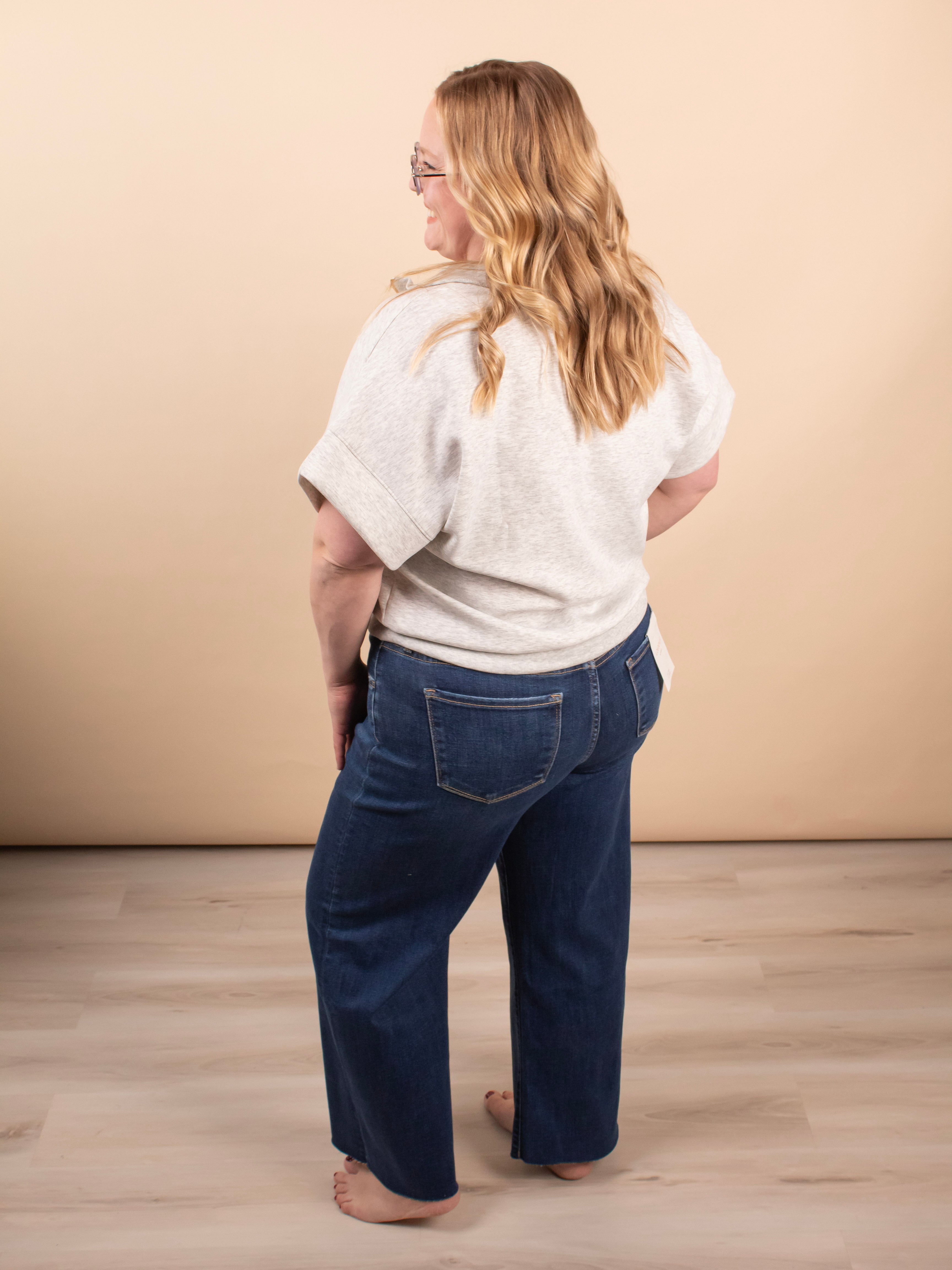 Lovervet by Vervet | Mid Rise Dark Wash Wide Leg Jeans - K & Company