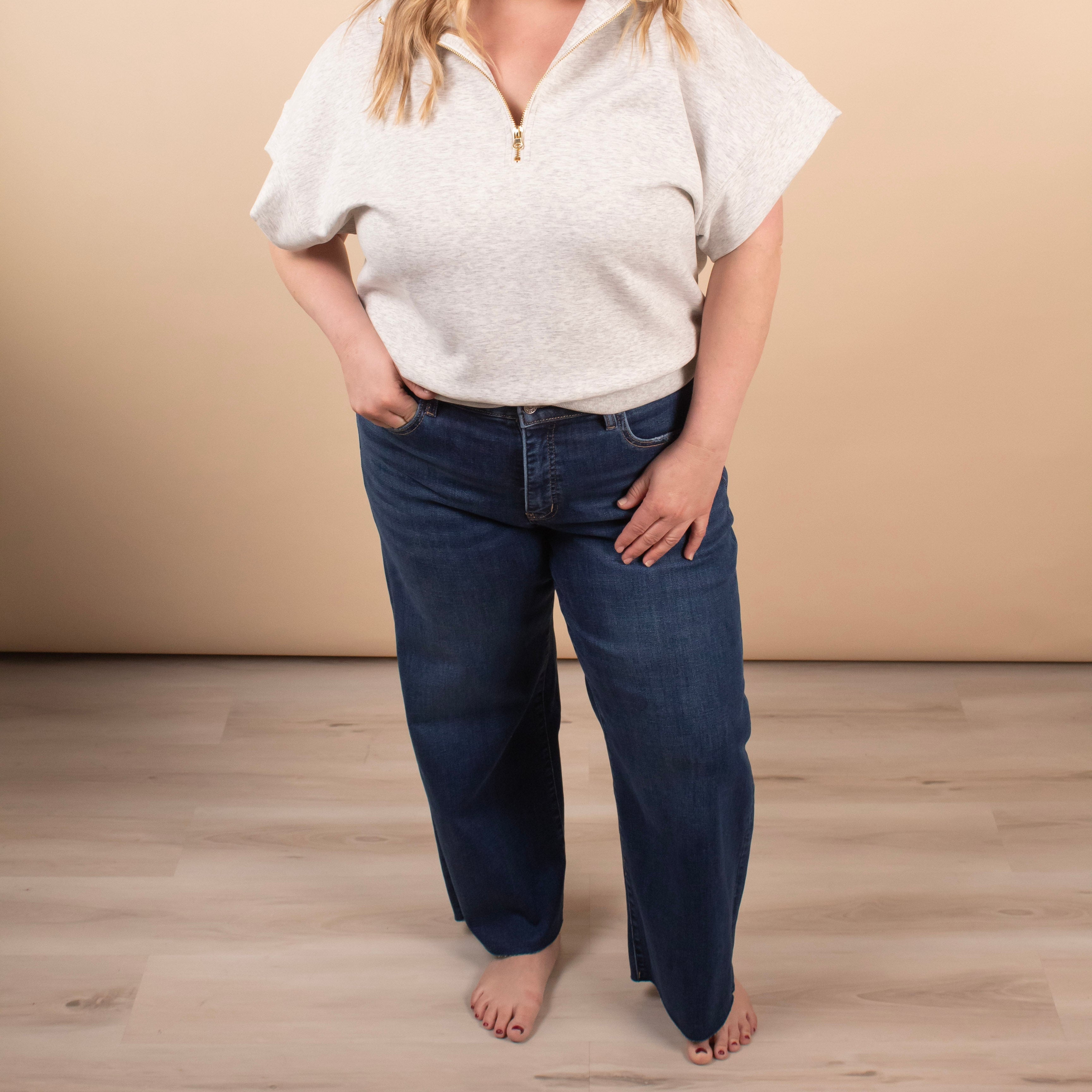 Lovervet by Vervet | Mid Rise Dark Wash Wide Leg Jeans - K & Company