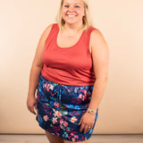 Luxe Crew Tank in Papaya