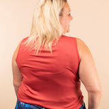 Luxe Crew Tank in Papaya