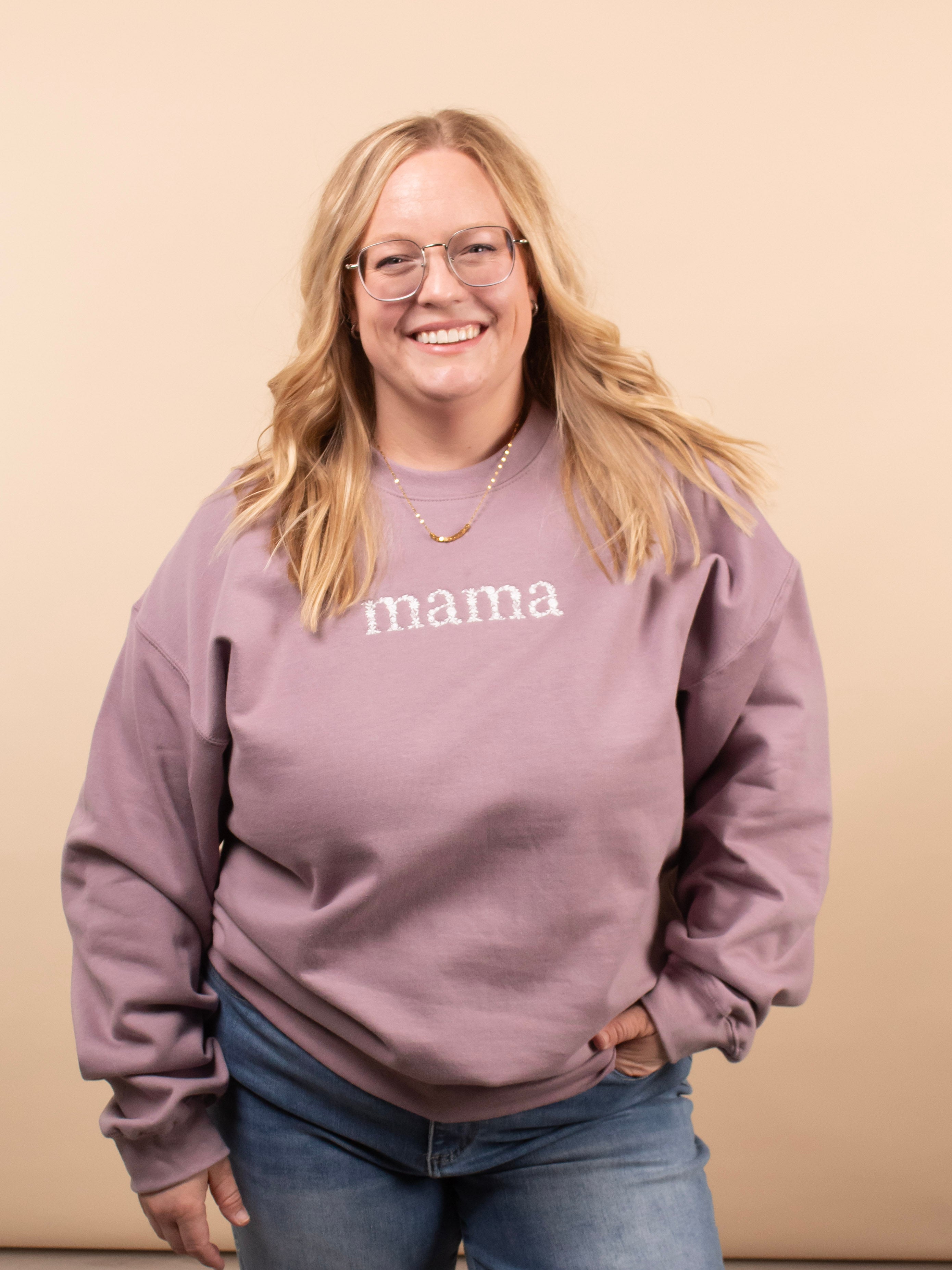 Mama in Bloom Embroidered Crewneck - K & Company