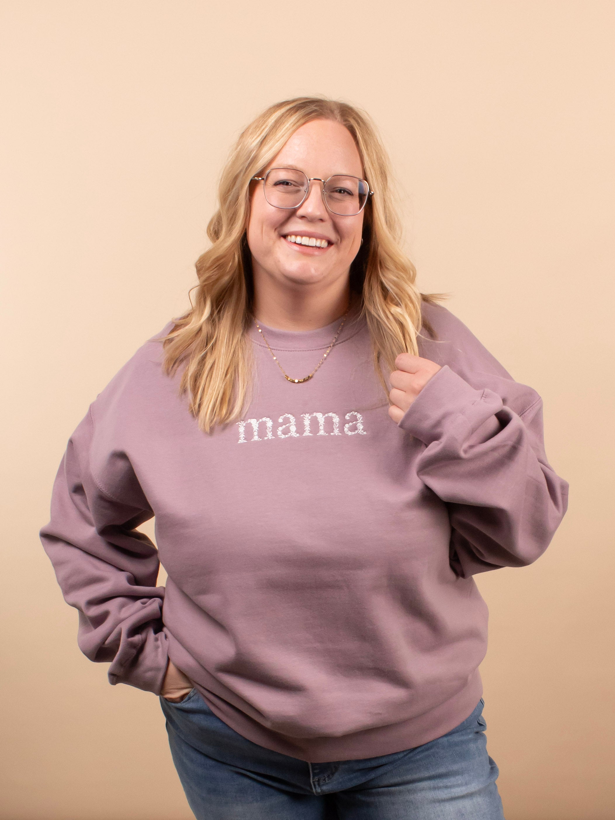 Mama in Bloom Embroidered Crewneck - K & Company