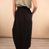 Marlowe Side Slit Maxi Skirt with Pockets in Black